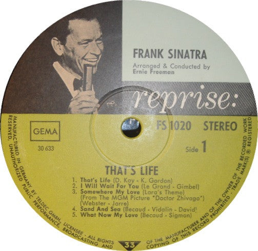 Frank Sinatra ~ That's Life (Vinyl) - Djungel & Jazz