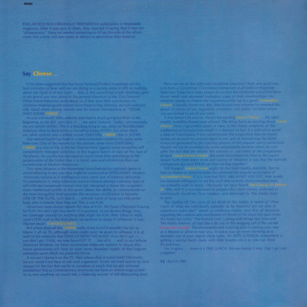 Frank Zappa ~ You Are What You Is (Vinyl) - Djungel & Jazz