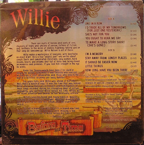 Willie Nelson ~ Willie - Before His Time (Vinyl) - Djungel & Jazz