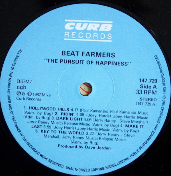The Beat Farmers ~ The Pursuit Of Happiness (Vinyl) - Djungel & Jazz