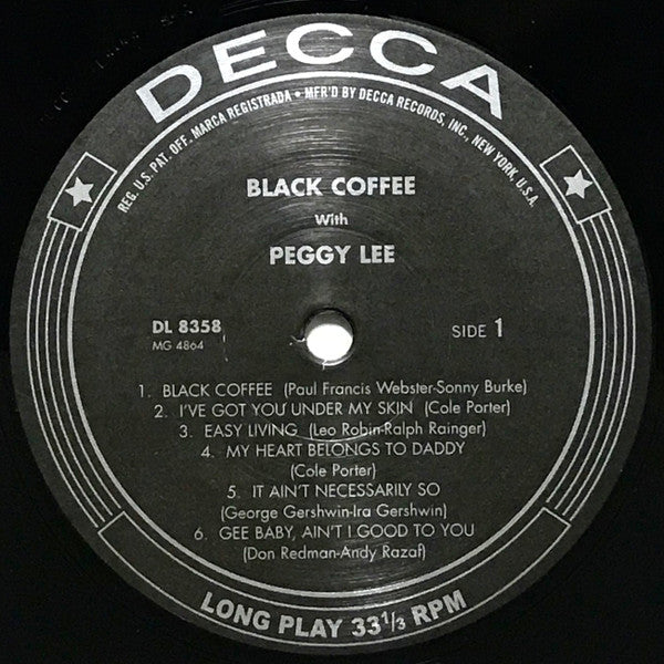 Peggy Lee ~ Black Coffee (Vinyl) - Djungel & Jazz