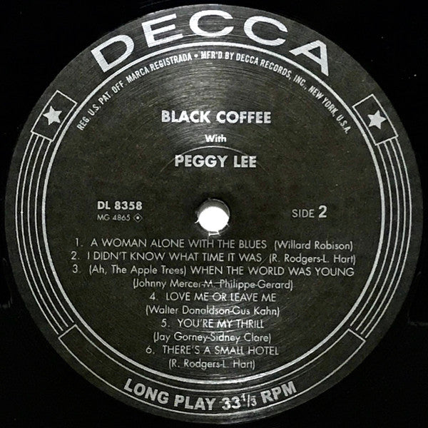 Peggy Lee ~ Black Coffee (Vinyl) - Djungel & Jazz