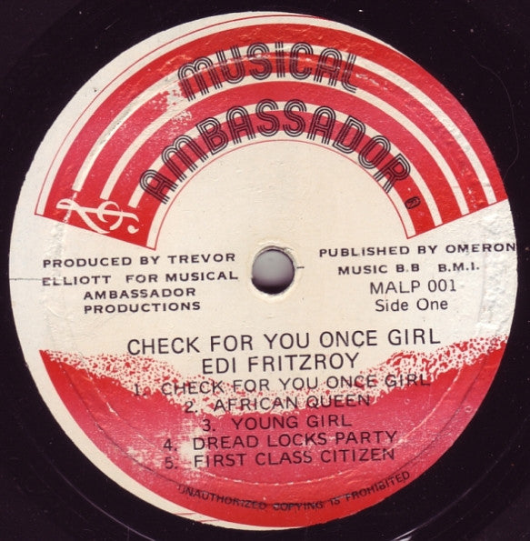 Edi Fitzroy : Check For You Once . . . (LP, Album)