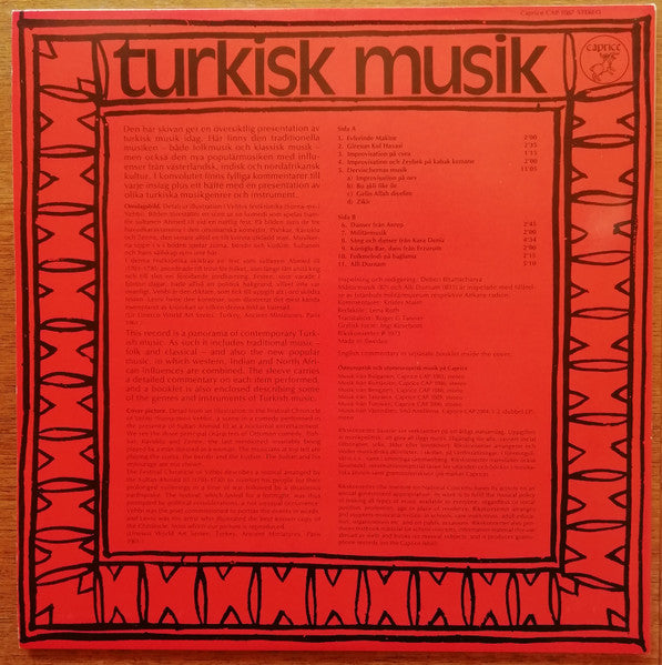 Various : Turkisk Musik (LP, Album)