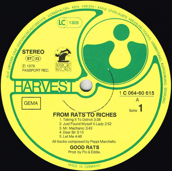 Good Rats ~ From Rats To Riches (Vinyl) - Djungel & Jazz