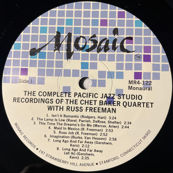 The Chet Baker Quartet With Russ Freeman ~ The Complete Pacific Jazz Studio Recordings Of The Chet Baker Quartet With Russ Freeman (Vinyl) - Djungel & Jazz