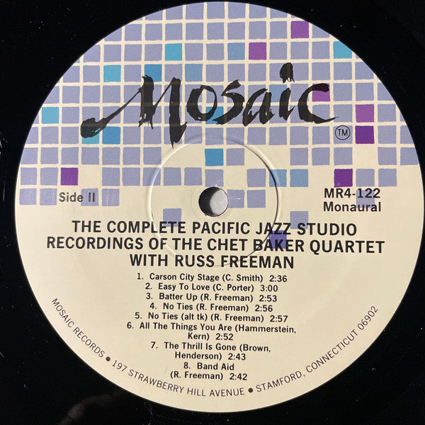 The Chet Baker Quartet With Russ Freeman ~ The Complete Pacific Jazz Studio Recordings Of The Chet Baker Quartet With Russ Freeman (Vinyl) - Djungel & Jazz