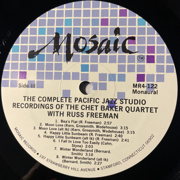 The Chet Baker Quartet With Russ Freeman ~ The Complete Pacific Jazz Studio Recordings Of The Chet Baker Quartet With Russ Freeman (Vinyl) - Djungel & Jazz