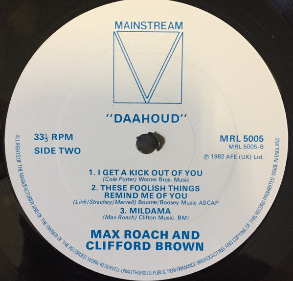 Max Roach And Clifford Brown* : Daahoud (LP, Album, Mono, RE)