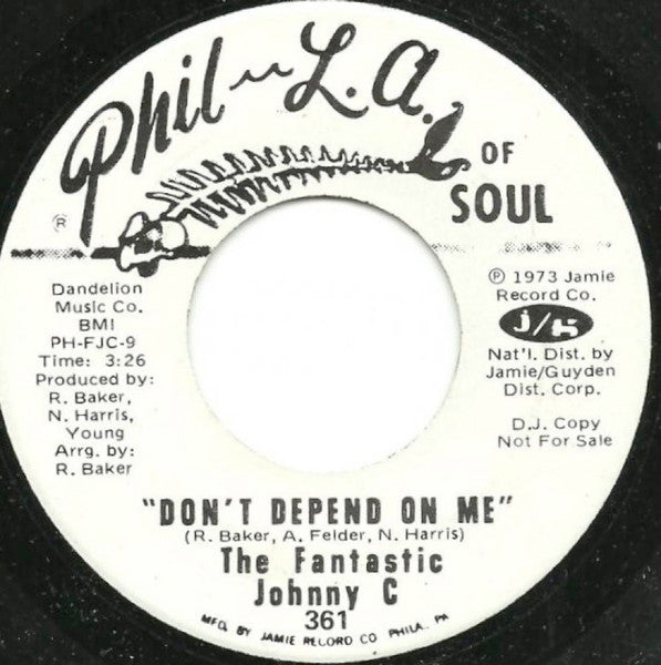 The Fantastic Johnny C ~ Don't Depend On Me / Waitin' For The Rain (Vinyl) - Djungel & Jazz
