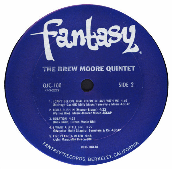 The Brew Moore Quartet And The Brew Moore Quintet ~ The Brew Moore Quintet (Vinyl) - Djungel & Jazz