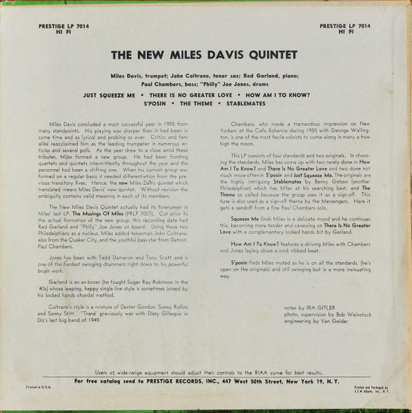 The Miles Davis Quintet ~ Miles (Vinyl) - Djungel & Jazz