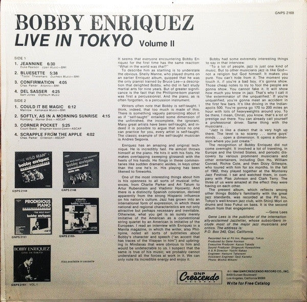 Bobby Enriquez ~ Live In Tokyo Volume II (Vinyl) - Djungel & Jazz