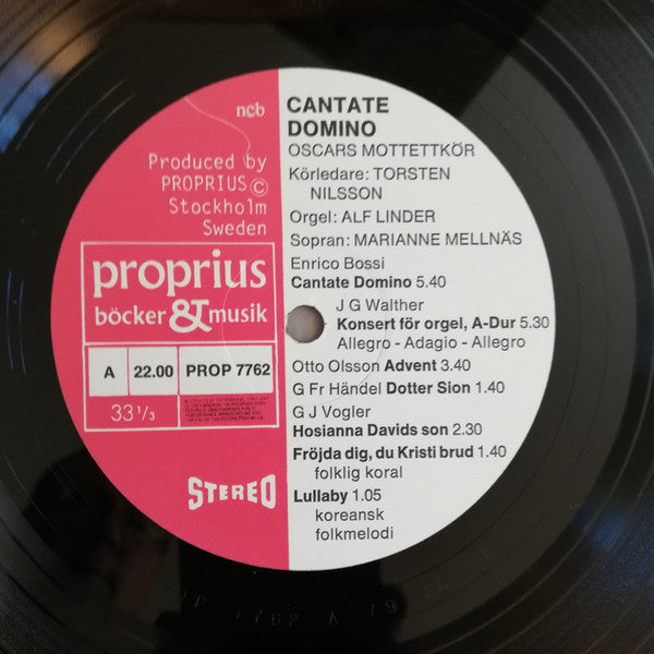 Oscars Motettkör, Torsten Nilsson, Alf Linder, Marianne Mellnäs ~ Cantate Domino (Vinyl) - Djungel & Jazz