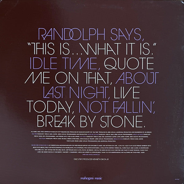 Paul Randolph : This Is... What It Is (LP, Album)