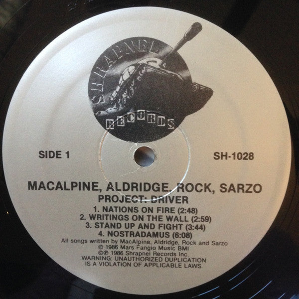 MacAlpine-Aldridge-Rock-Sarzo ~ Project: Driver (Vinyl) - Djungel & Jazz