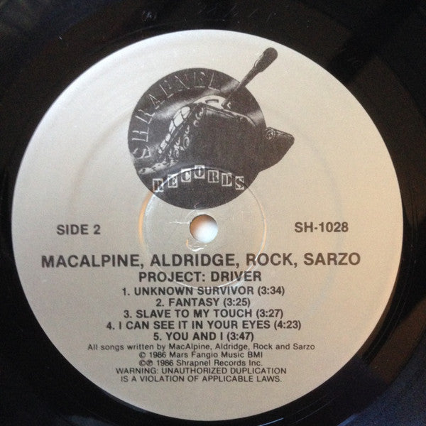 MacAlpine-Aldridge-Rock-Sarzo ~ Project: Driver (Vinyl) - Djungel & Jazz