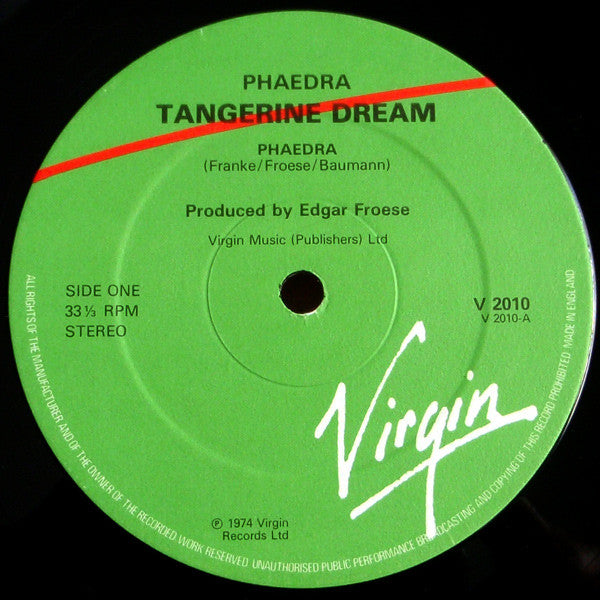 Tangerine Dream : Phaedra (LP, Album, RE, Gat)