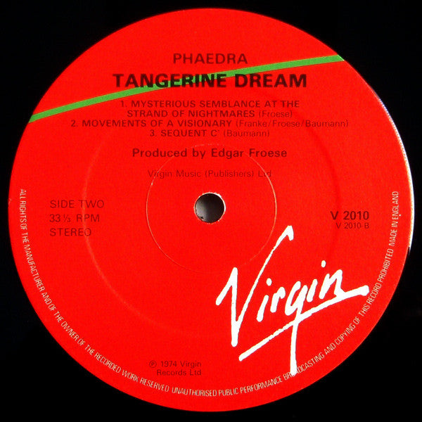 Tangerine Dream : Phaedra (LP, Album, RE, Gat)
