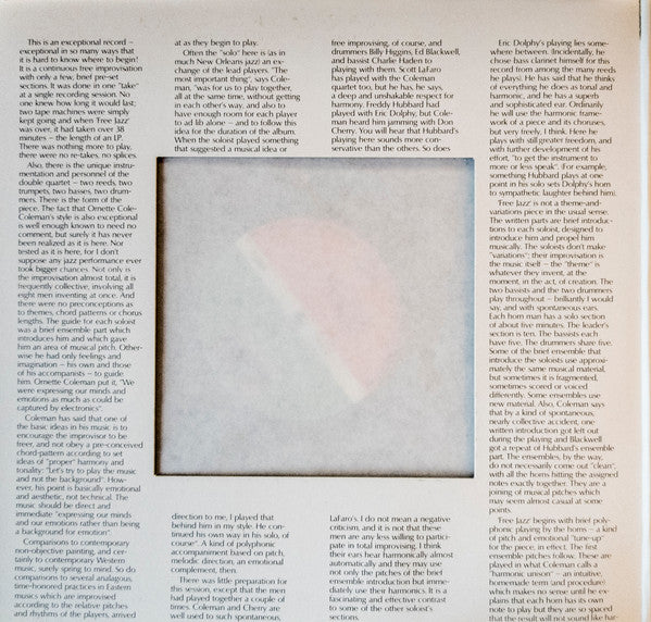 Ornette Coleman : Free Jazz (LP, Album, RE, Gat)