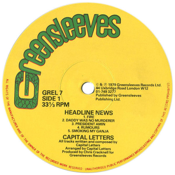 Capital Letters ~ Headline News (Vinyl) - Djungel & Jazz