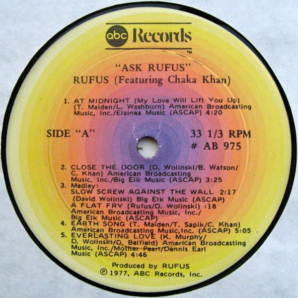 Rufus Featuring Chaka Khan* : Ask Rufus (LP, Album, Gol)