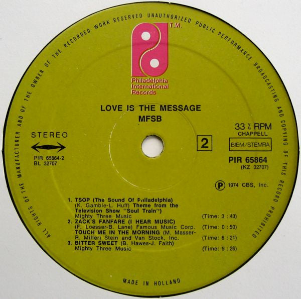 MFSB ~ Love Is The Message (Vinyl) - Djungel & Jazz