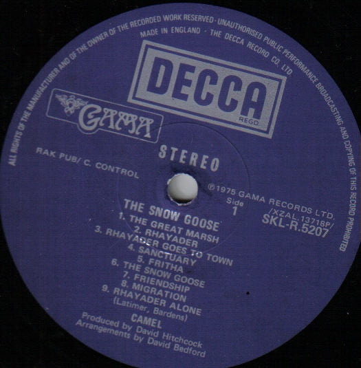 Camel ~ The Snow Goose (Vinyl) - Djungel & Jazz