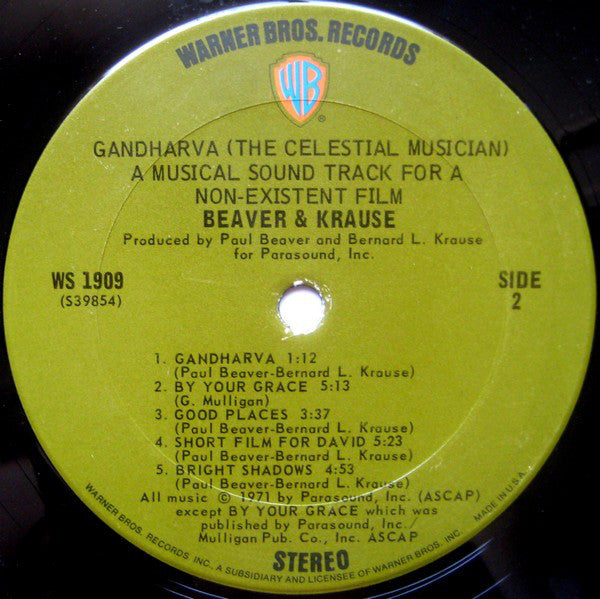 Beaver & Krause ~ Gandharva (Vinyl) - Djungel & Jazz