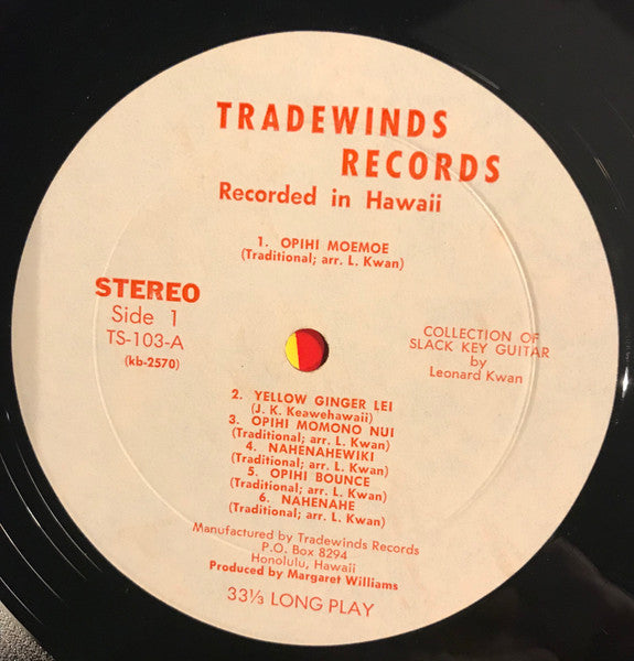 Leonard Kwan ~ Slack Key (Vinyl) - Djungel & Jazz