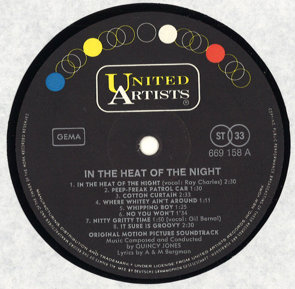 Quincy Jones : In The Heat Of The Night: Original Motion Picture Soundtrack (LP, Album)