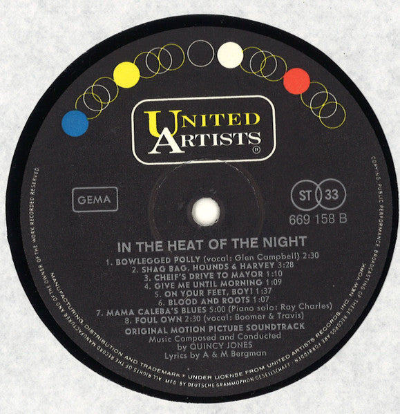 Quincy Jones : In The Heat Of The Night: Original Motion Picture Soundtrack (LP, Album)