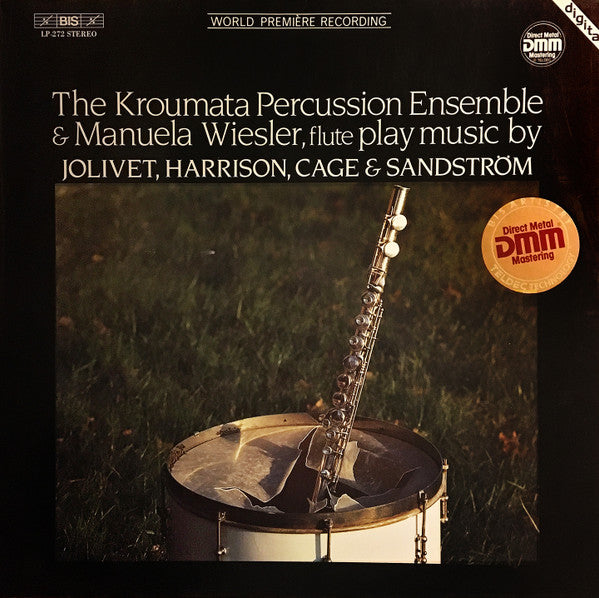 The Kroumata Percussion Ensemble* & Manuela Wiesler Play Music By Jolivet*, Harrison*, Cage* & Sandström* : The Kroumata Percussion Ensemble & Manuela Wiesler, Flute, Play Music By Jolivet, Harrison, Cage & Sandström (LP, Gat)