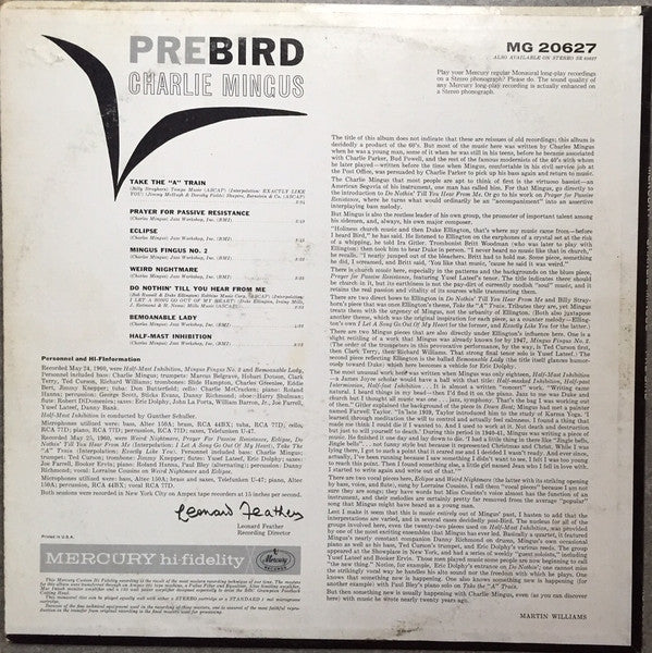 Charles Mingus ~ Pre-Bird (Vinyl) - Djungel & Jazz
