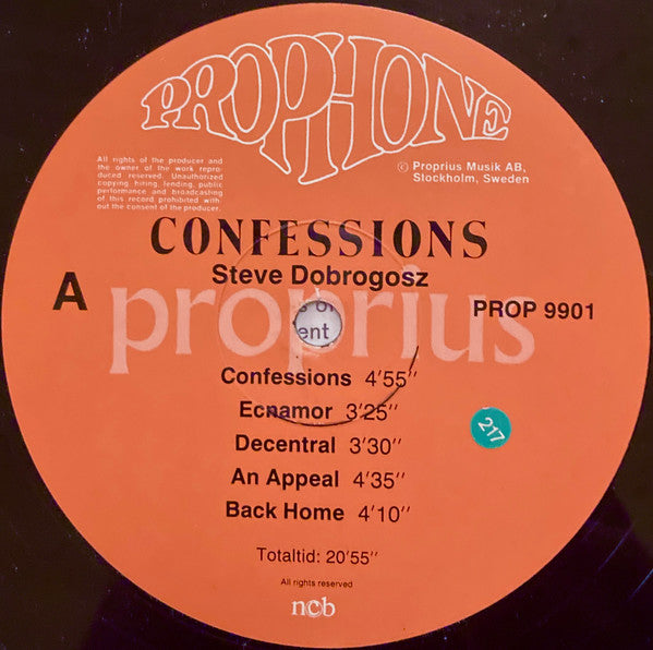 Steve Dobrogosz ~ Confessions (Vinyl) - Djungel & Jazz