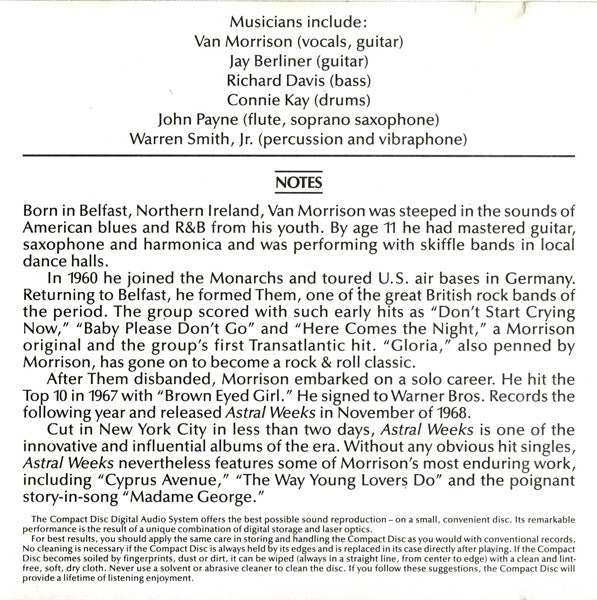 Van Morrison ~ Astral Weeks (Vinyl) - Djungel & Jazz