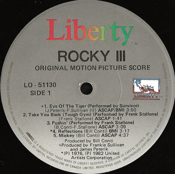 Bill Conti : Rocky III (Original Motion Picture Score) (LP, Album)