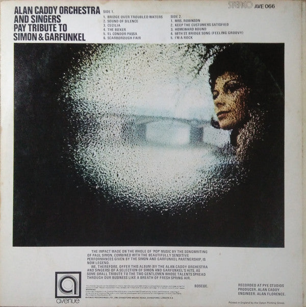 The Alan Caddy Orchestra And Singers ~ Alan Caddy Orchestra And Singers Pay Tribute To Simon And Garfunkel (Vinyl) - Djungel & Jazz