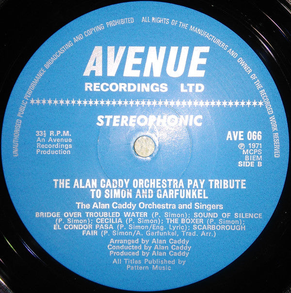 The Alan Caddy Orchestra And Singers ~ Alan Caddy Orchestra And Singers Pay Tribute To Simon And Garfunkel (Vinyl) - Djungel & Jazz