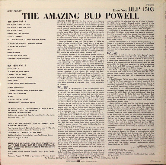 Bud Powell ~ The Amazing Bud Powell, Volume 1 (Vinyl) - Djungel & Jazz
