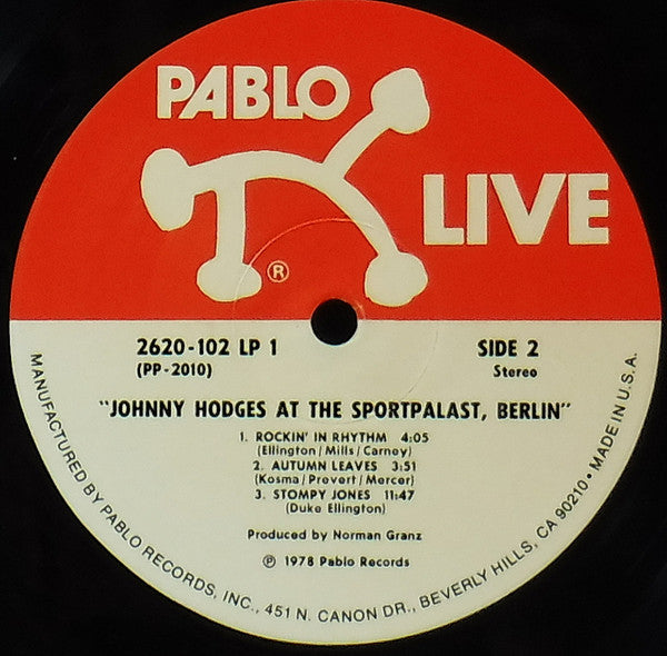 Johnny Hodges ~ At The Sportpalast, Berlin (Vinyl) - Djungel & Jazz