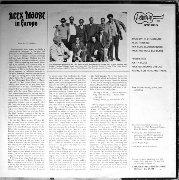 Alex Moore ~ In Europe (Vinyl) - Djungel & Jazz