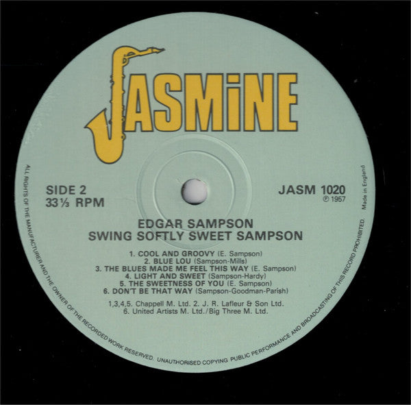 Edgar Sampson And His Orchestra : Swing Softly Sweet Sampson (LP, Album, RE)