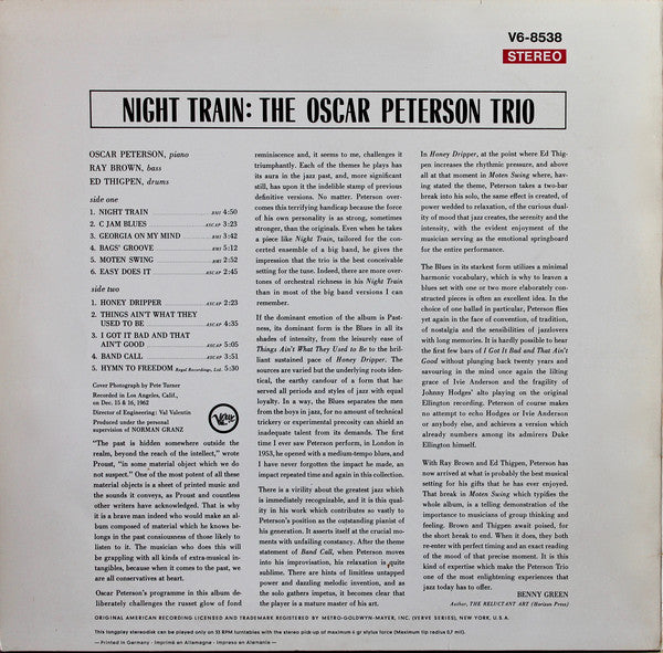 The Oscar Peterson Trio ~ Night Train (Vinyl) - Djungel & Jazz