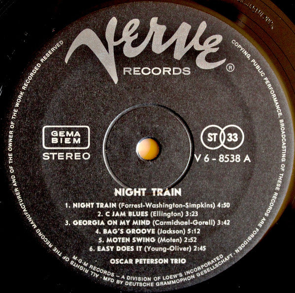 The Oscar Peterson Trio ~ Night Train (Vinyl) - Djungel & Jazz