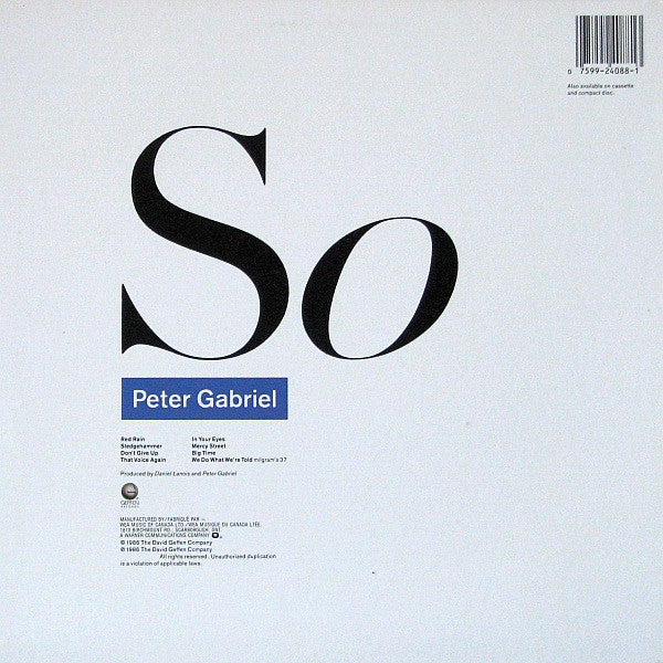 Peter Gabriel ~ So (Vinyl) - Djungel & Jazz