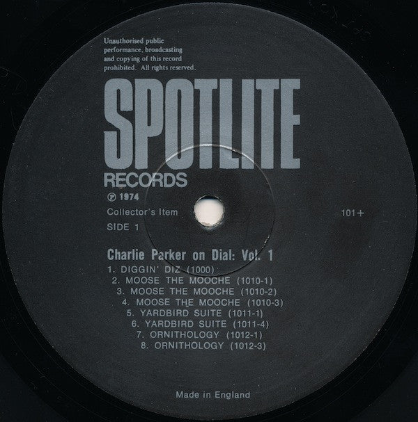 Charlie Parker : Charlie Parker On Dial Volume 1 (LP, Comp, Mono, RP)
