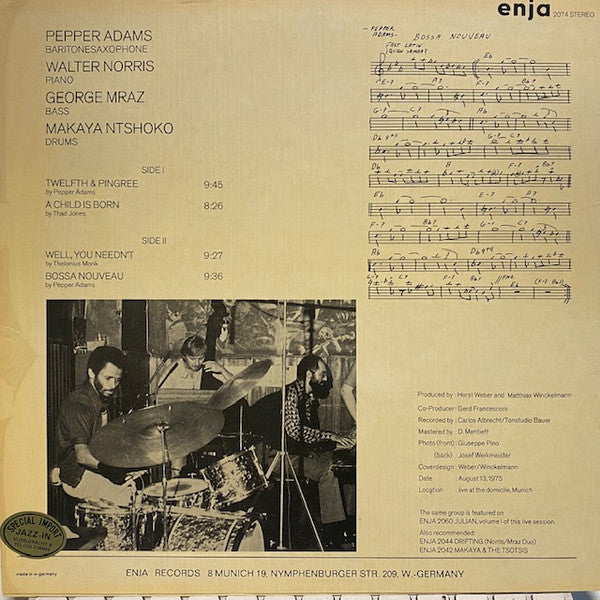 Pepper Adams ~ Twelfth & Pingree (Vinyl) - Djungel & Jazz