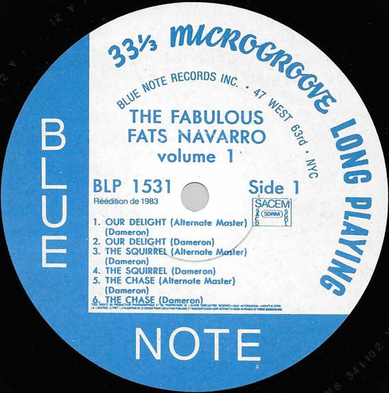 Fats Navarro ~ The Fabulous Fats Navarro Volume 1 (Vinyl) - Djungel & Jazz