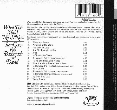 Stan Getz ~ What The World Needs Now - Stan Getz Plays Bacharach And David (Vinyl) - Djungel & Jazz
